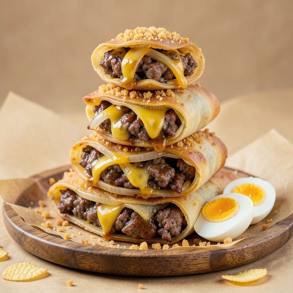 Cheeseburger Egg Rolls Disney World Recipe: Breakfast Brunch Bites With Runny Yolk Rivers