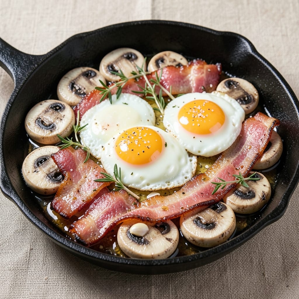 Bacon Egg and Mushroom Recipe: Savory Umami-Packed Breakfast in One Skillet