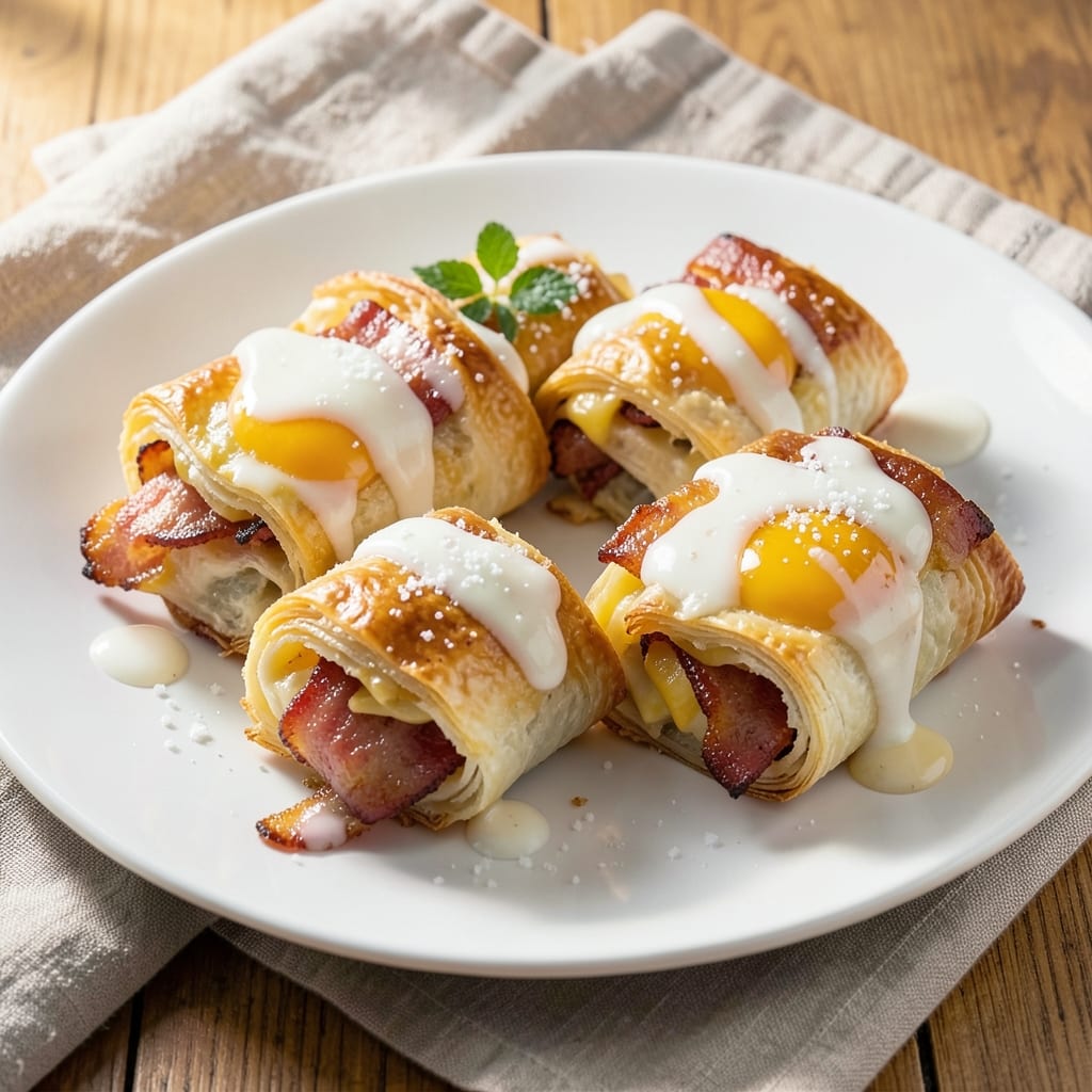 Baked Bacon Egg Cheese Pinwheels Recipe: Flaky Layers With Crispy Bacon Bites