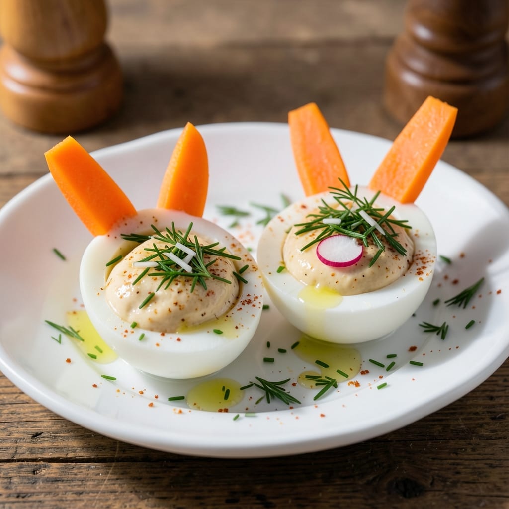 Bunny Deviled Eggs Recipe: Whimsical Herb Crunch With Runny Yolk Magic