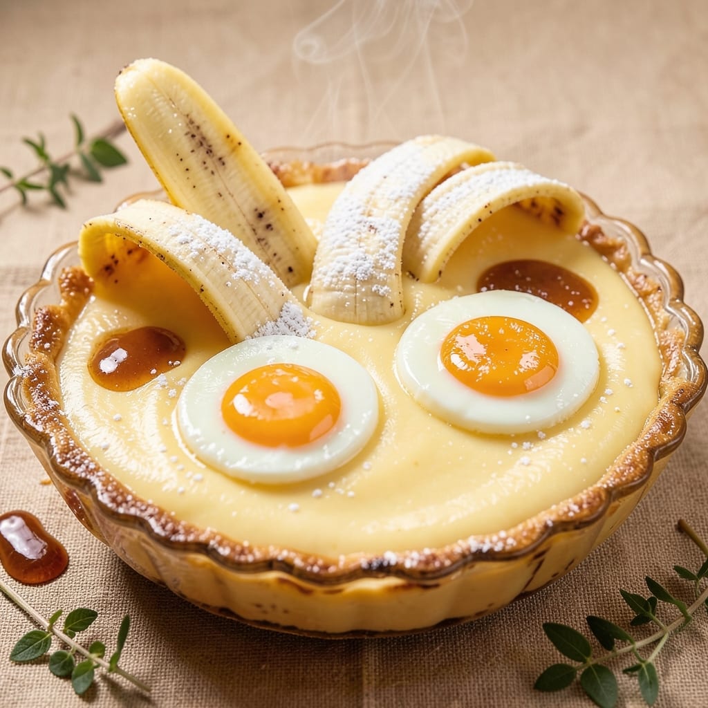 Banana Egg Dessert Recipe: Warm Spiced Custard With Caramelized Topping