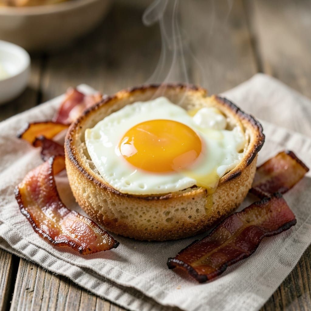 Bacon Egg and Cheese McMuffin Recipe: Crispy English Muffin Crunch with Runny Yolk Magic