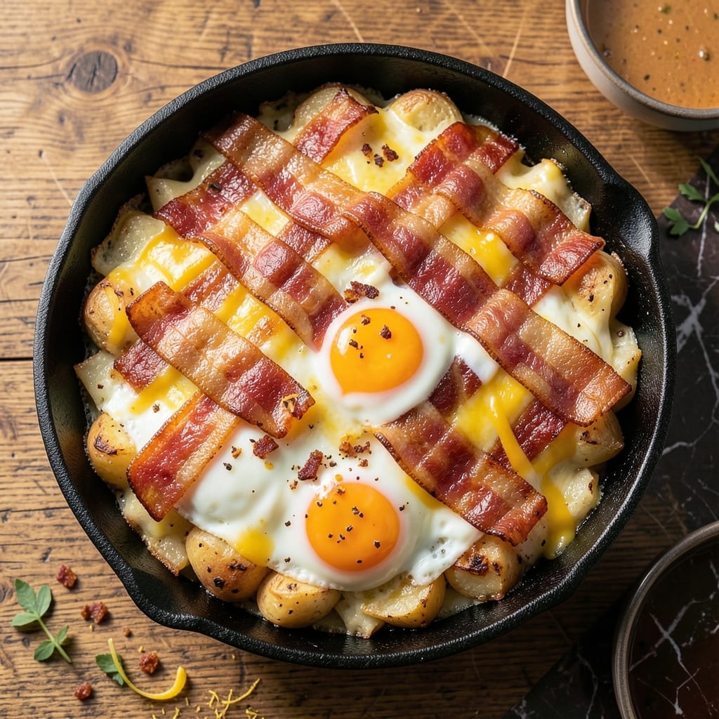Bacon Potato and Egg Casserole Recipe: Crispy Top, Runny Yolk Magic