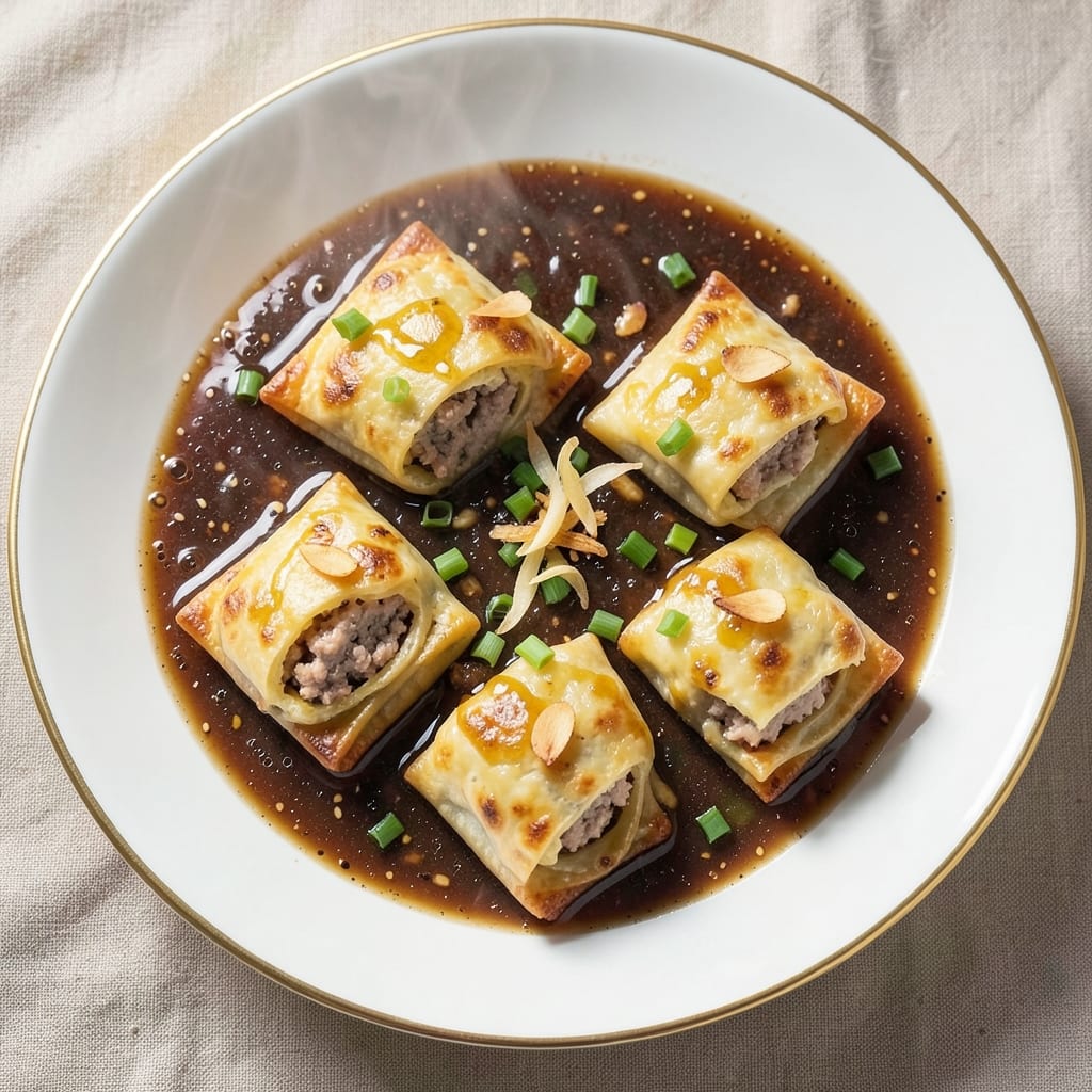 Chinese Egg Foo Young With Brown Gravy Recipe: Wonton-Crusted Comfort in One Skillet