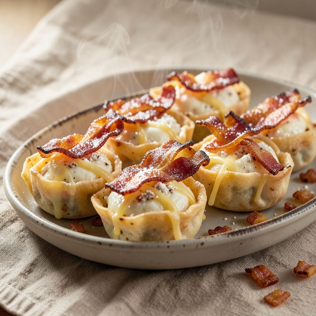 Bacon Egg and Cheese Egg Bites Recipe: Crispy Wonton Cups With Smoky Bacon Crunch