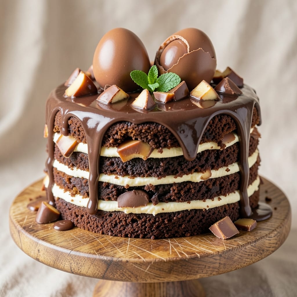 Cadbury Egg Crunch Cake Recipe: Chocolatey Crunch Layers and Gooey Centers