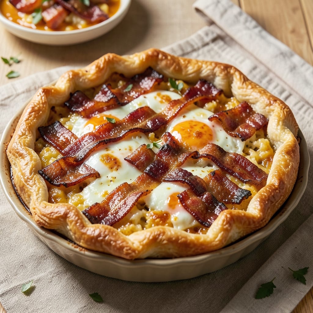Bacon and Egg Pie Recipe Edmonds: Smoky Crispy Crust With Runny Yolk Rivers