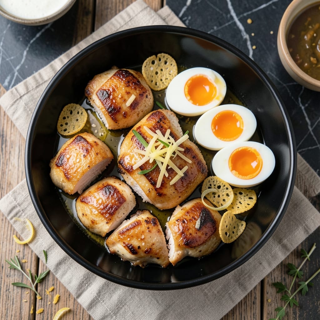Chicken and Egg Dish Recipe: Golden Wonton Crunch Meets Runny Yolk Rivers