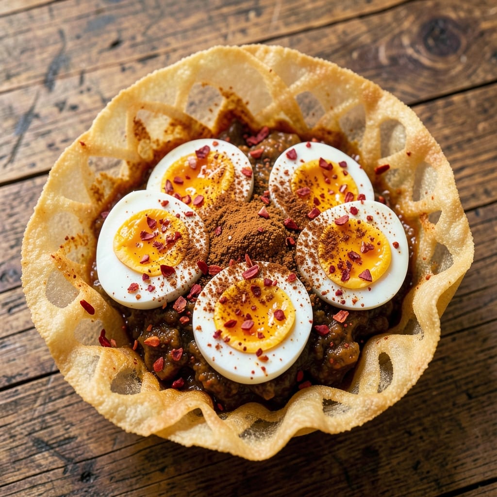 Boiled Egg Masala Fry Recipe: Spiced Yolk Magic in Crispy Wonton Cups