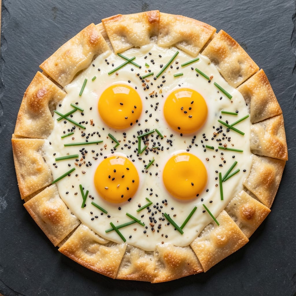Cottage Cheese and Egg Pizza Recipe: Crispy Wonton Crust With Silky Egg Rivers