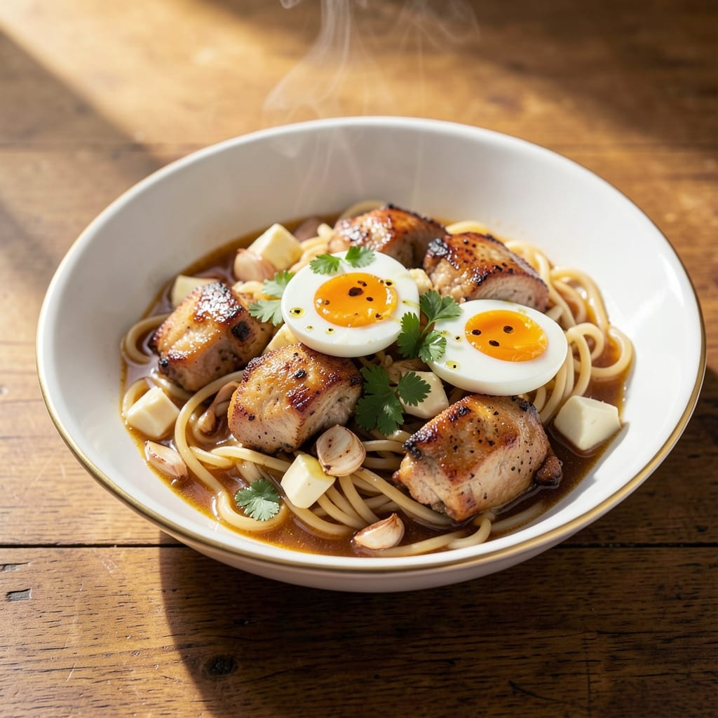 Chicken Dumplings Recipe With Frozen Egg Noodles: One-Pan Noodle Nest With Silky Egg Rivers