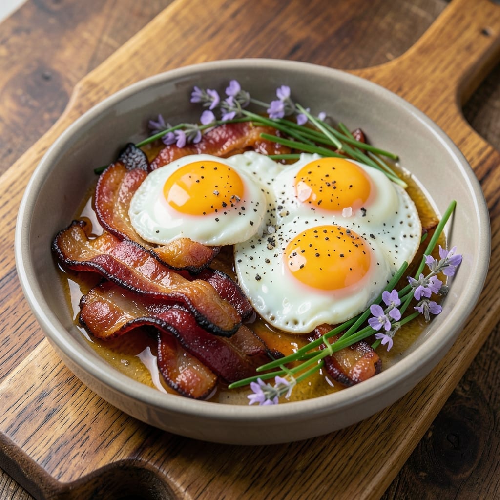 Bacon and Egg Air Fryer Recipe: Smoky Crispy Bacon with Silky Yolk Centers