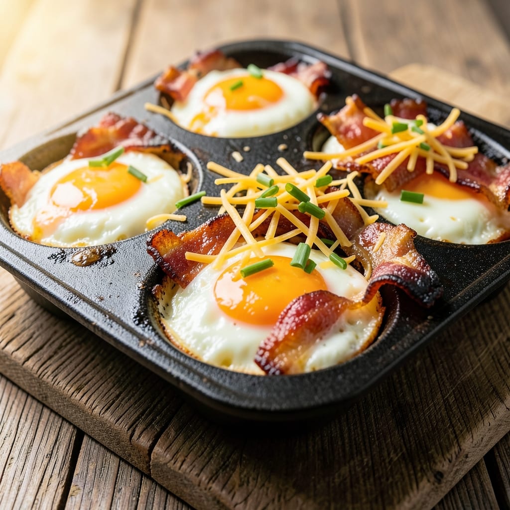 Egg and Bacon in Muffin Tin Recipe: Crispy Edges, Runny Yolk Magic