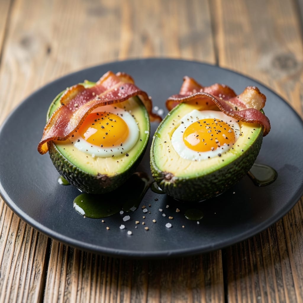 Bacon-Wrapped Avocado Egg Recipe: Crispy Bacon Hugs Creamy Yolk Centers