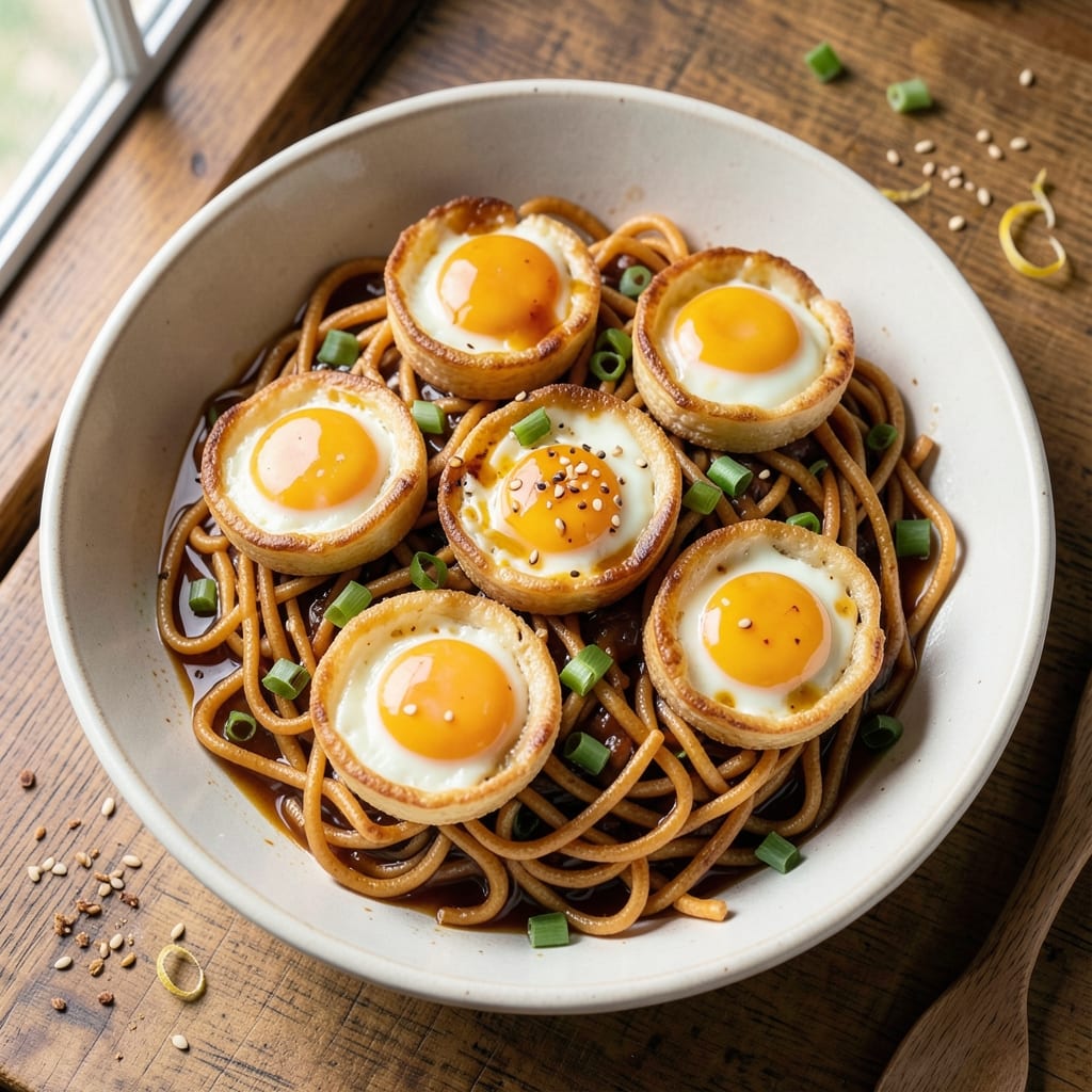Chow Mein Noodle Egg Nests Recipe: Crispy Wonton Cups With Golden Yolk Rivers