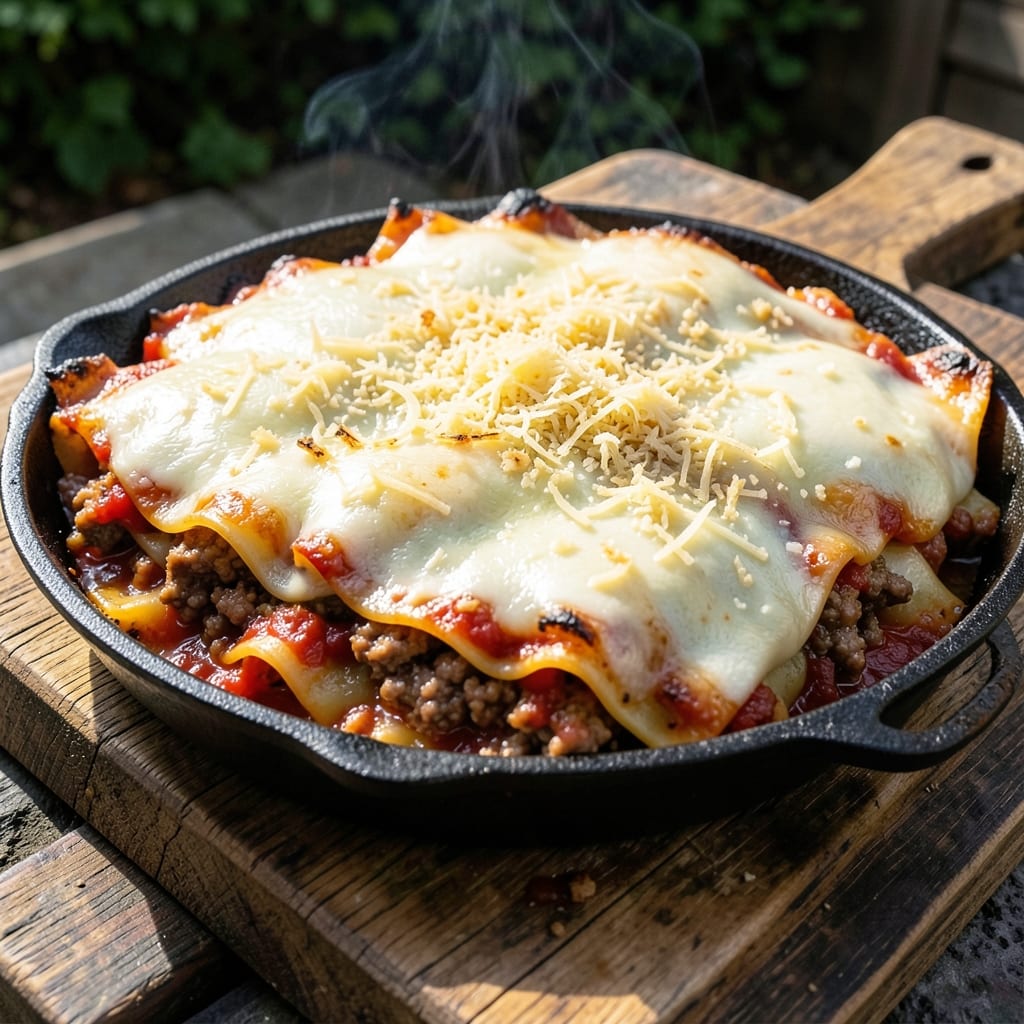 Big Green Egg Lasagna Recipe: Smoky Campfire Layers With Melty Cheese Rivers