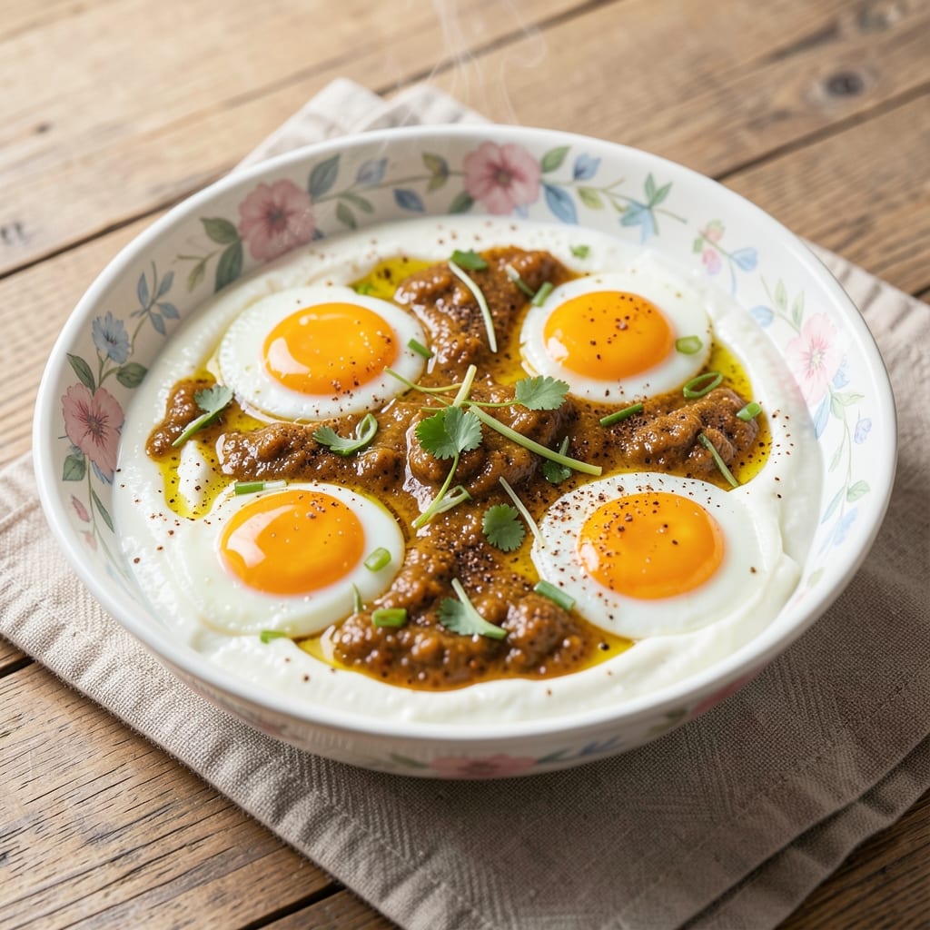 Curried Egg Dip Recipe: Warm Spiced Yogurt With Herbed Crunch