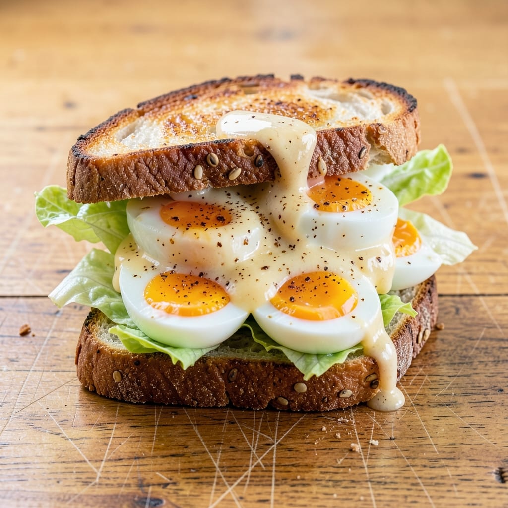 Boiled Eggs Mayo Sandwich Recipe: Crunchy Toast and Creamy Yolk Fusion