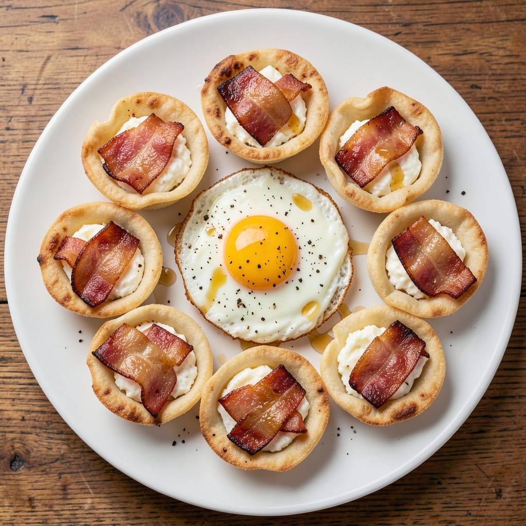 Bacon and Egg Breakfast Cups Recipe: Crispy Wonton Crunch Meets Savory Yolk Rivers