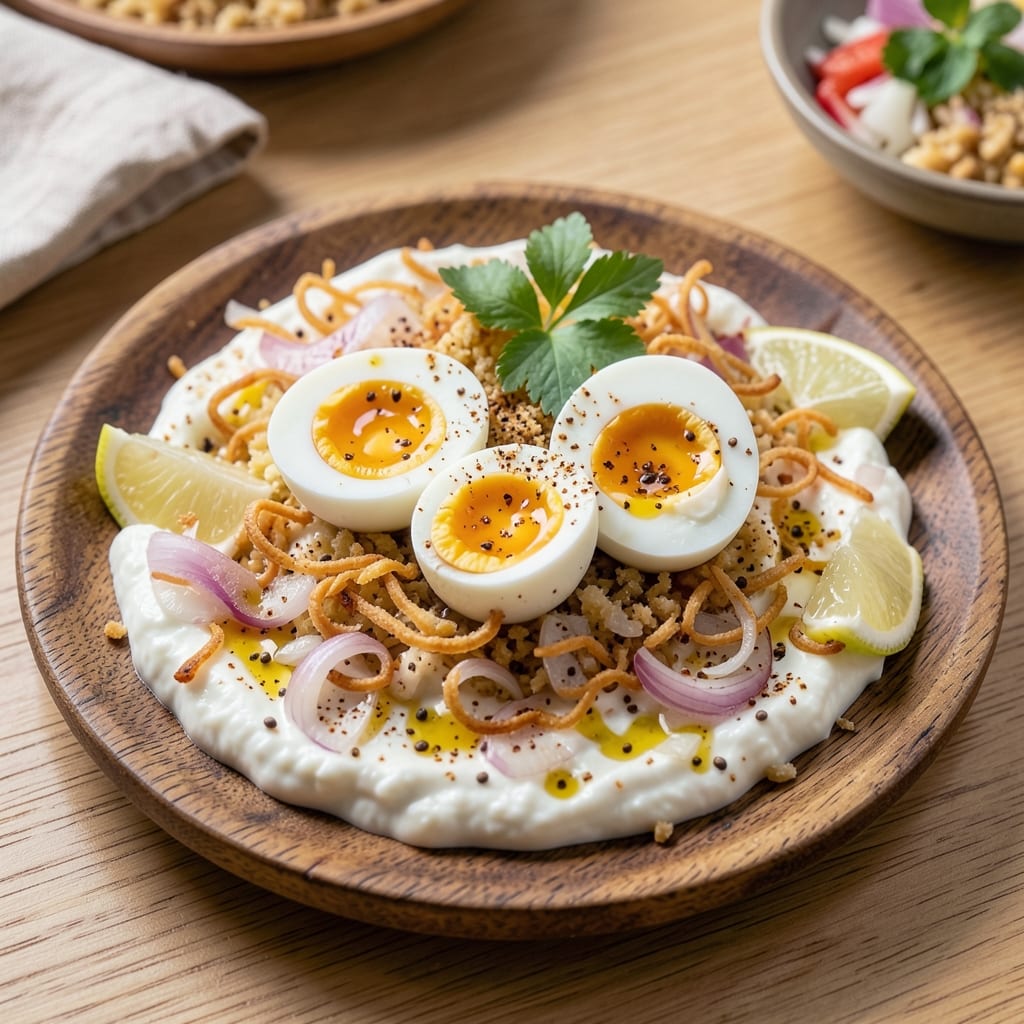 Boiled Egg Chaat Recipe: Crunchy Toppings Meet Tangy Yogurt Magic