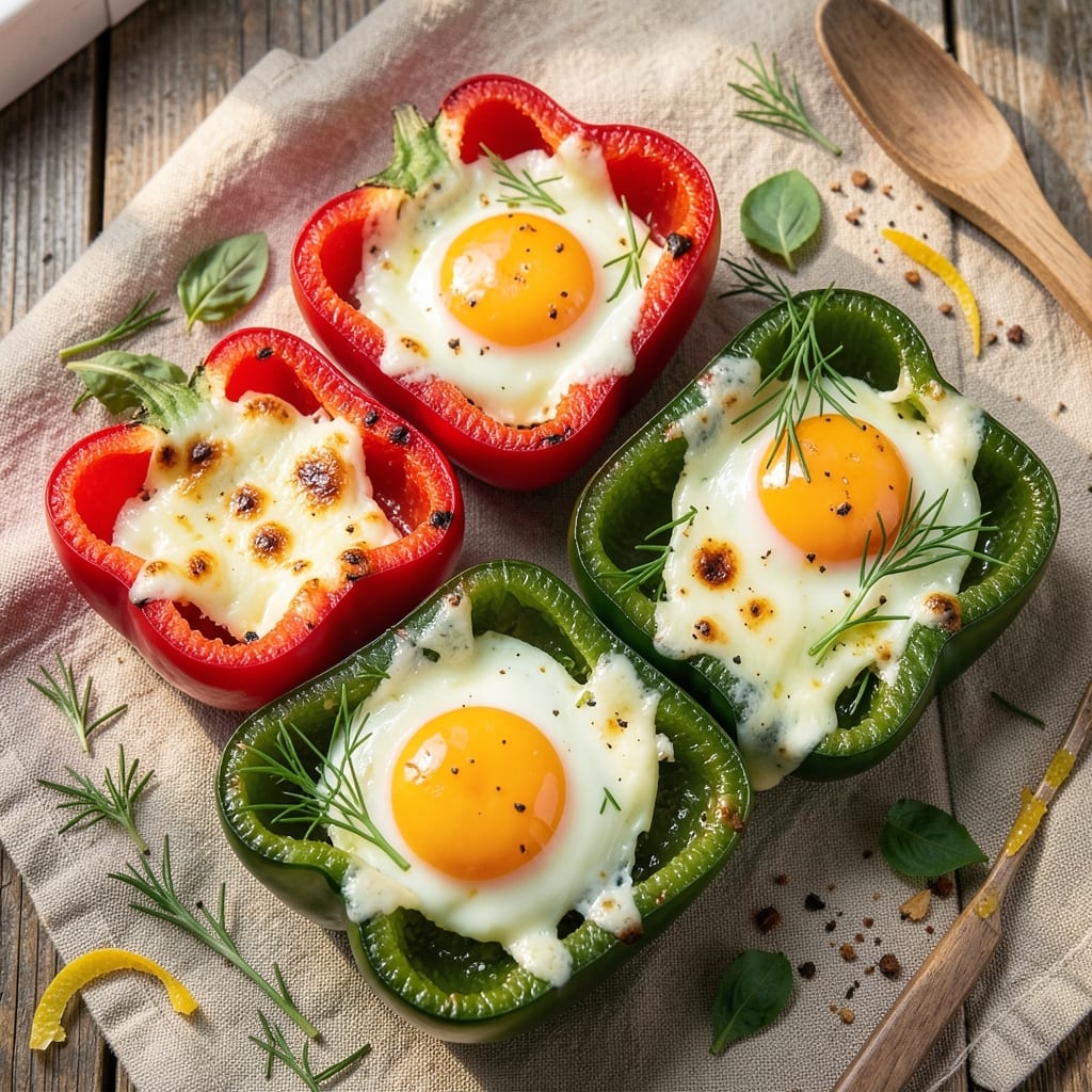 Baked Egg in Bell Pepper Recipe: Crispy Peppers with Runny Yolk Magic
