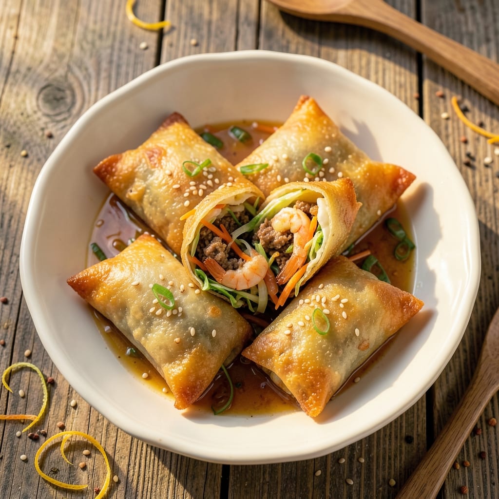 Crispy Fried Egg Rolls Recipe: Double-Fried Crunch With Runny Yolk Surprise