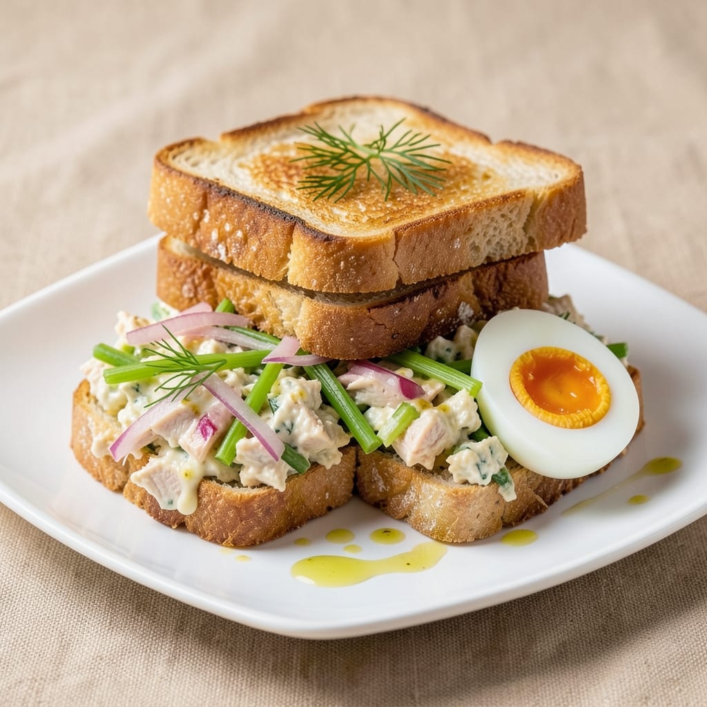 Chicken Salad With Egg Sandwiches Recipe: Classic Lunchbox Crunch With Creamy Yolk Magic